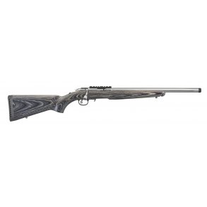 Ruger American Rimfire Target, 22 WMR, Satin Stainless, Black Laminate