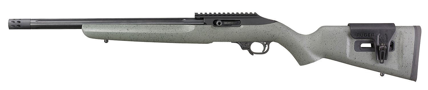 Ruger 10/22 Competition, satin black, Left-hand Speckled Black/Gray laminate stock