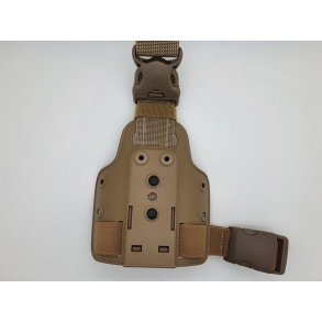 Single strap leg shroud with quick release, FDE