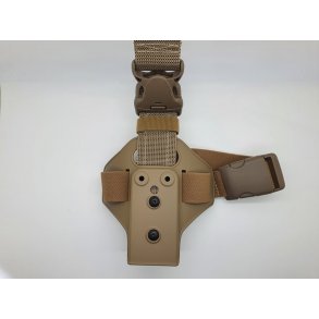 Lightweight Single strap leg shroud with quick release, FDE
