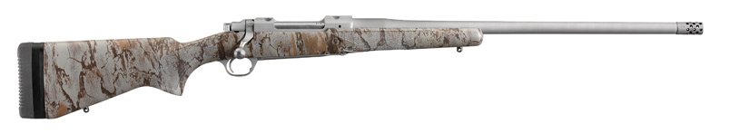 Hawkeye FTW Hunter, 375 Ruger, Hawkeye Matte Stainless, Natural Gear Camo Hardwood