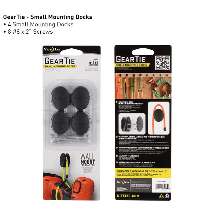 Gear Tie Small Mounting Docks - 4 Pack